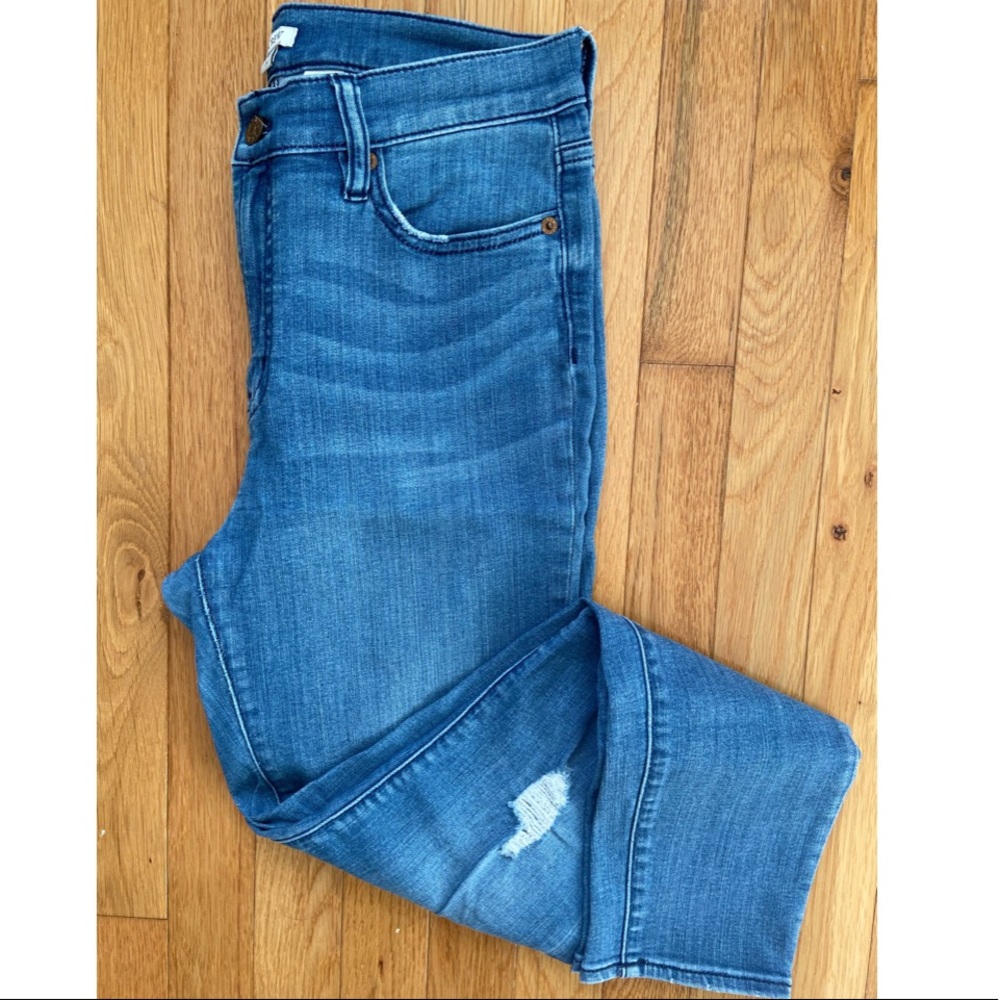 J. Crew high rise distressed skinny Jean
